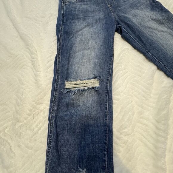 HARPER Overalls Womens MEDIUM Denim Bibs Stretch Distressed Medium Wash - Picture 5 of 16